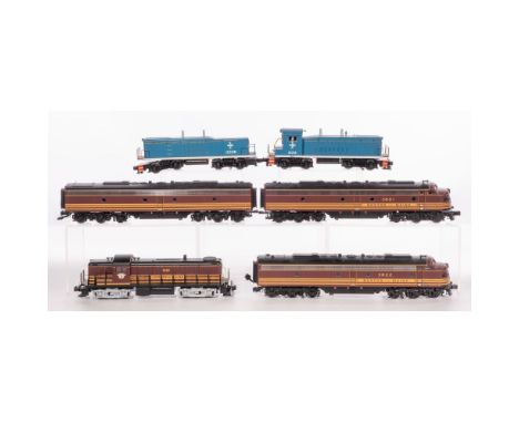 MTH Model Train O Scale Boston and Maine Locomotive and Tender Assortment  (4) items including a #1222 locomotive with tender