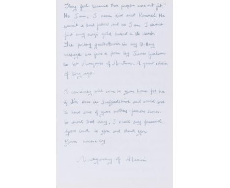 Montgomery (Bernard Law, first Viscount Montgomery of Alamein, 1887-1976) Autograph Letter signed, to "My dear Ian", Hampshir