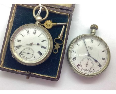 A Fine Silver Cased Openface Pocketwatch, the unsigned white dial with black Roman numerals and seconds subsidiary dial, with