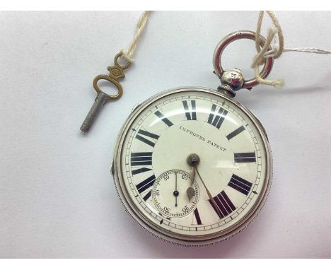 A Victorian Chester Hallmarked Silver Cased Openface Pocketwatch, JR, 1882, the signed Improved Patent dial with black Roman 