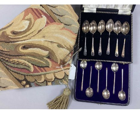 A Set of Six Hallmarked Silver Demitasse Spoons, SLd, Birmingham 1941, of plain design; Together With A Set of Six Edwardian 