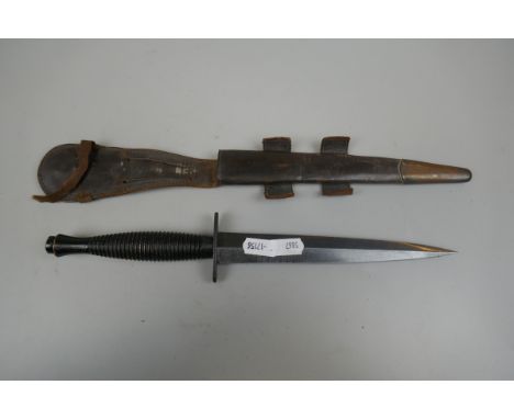 Fairbairn Sykes commando knife in scabbard 