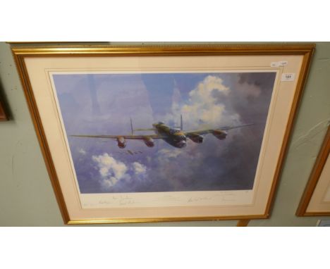Signed L/E print by Frank Wootton - Lancaster published to mark the 50th anniversary of the maiden flight