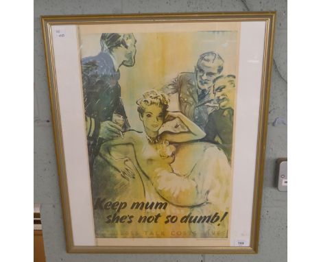 Wartime print - Keep mum she's not so dumb
