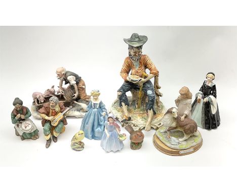 A group of assorted figures, to include Royal Doulton Janice HN2165, Royal Doulton Wendy HN2109, Royal Worcester Grandmothers