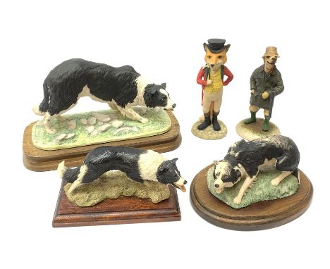 A Border Fine Arts model of a Border Collie, by Elizabeth Waugh, a Sherratt and Simpson model of a Border Collie, and an Ayns