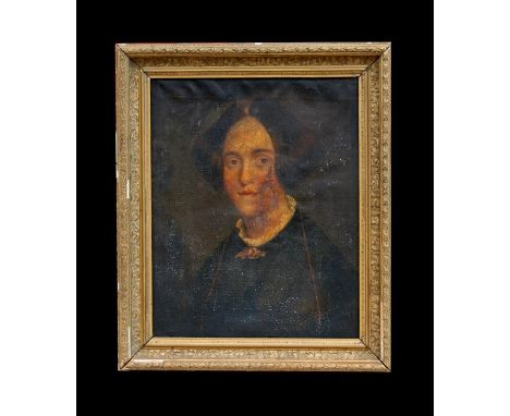 19th century school - Portrait of a Lady - oil on canvas, framed, 41 by 51cms (16 by 20ins).Condition ReportHas had a poor re