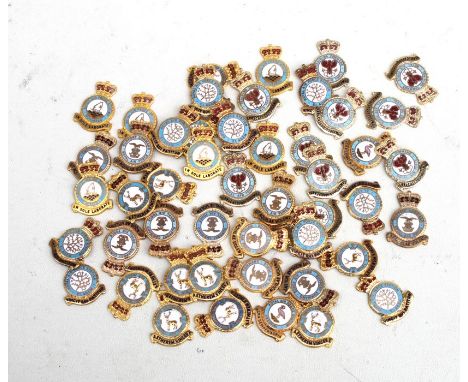Fifty gilt and enamel badge blanks (no pins to reverse), including 10 x Support Command Royal Air Force, 10 x 90 Squadron Gro