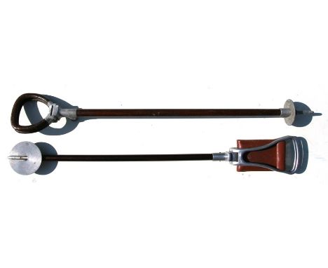 A Mill's Munitions shooting stick T, registration mark 639347; and another Featherweight shooting stick, registration mark 81
