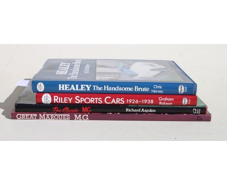 Four British Sports Car Reference Volumes: Harvey (Chris) Healey The Handsome Brut, Robson (Graham) Riley Sports Cars, Aspden