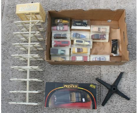 A collection of Solido diecast vehicles including Mercedes 300SL, Caroulac Ambulance, Delahage Cabriolet and others, and a di