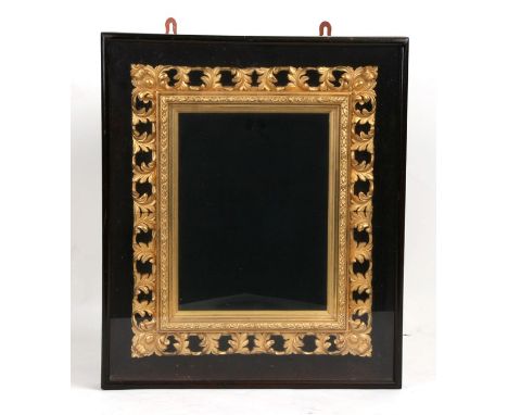 A wall mounted corner display cabinet, 31cms (12ins) wide; together with a carved mahogany corner bracket (2).