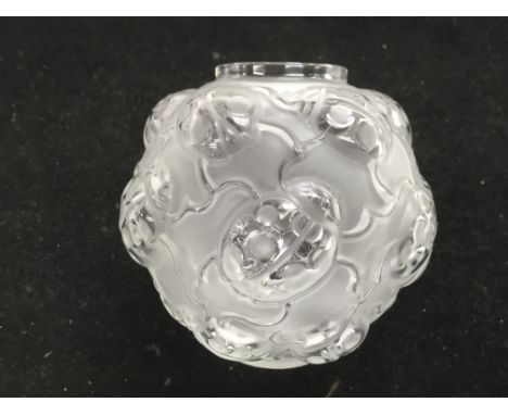 A Lalique globe shaped vase decorated with ladybirds, approx