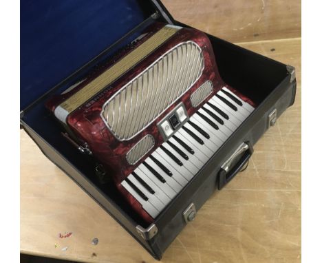 A cased Hohner accordion