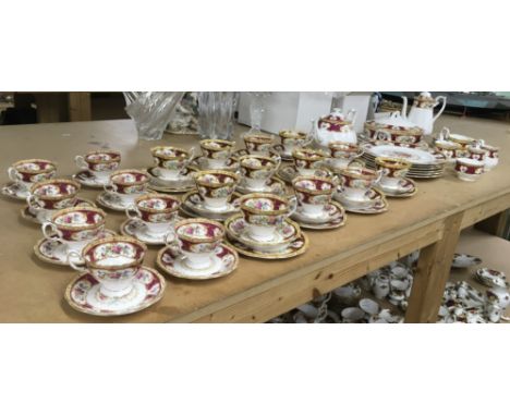 Seventy-four pieces of Royal Albert 'Lady Hamilton' pattern china tableware