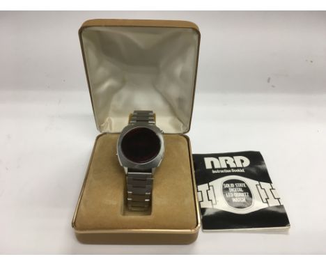 A cased vintage 1970s NRD stainless steel bracelet watch - NO RESERVE