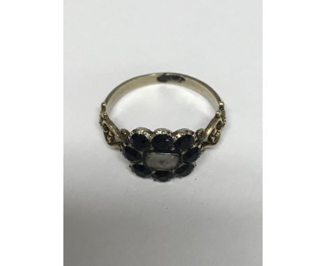 A unmarked mourning ring with inscription