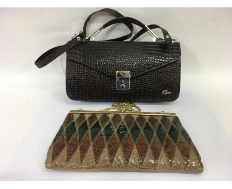 A vintage Jane Shilton snakeskin bag and a crocodile example