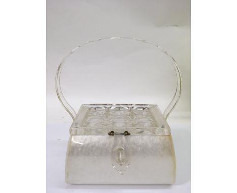 A vintage, white lucite box bag.Approx 9x17cm