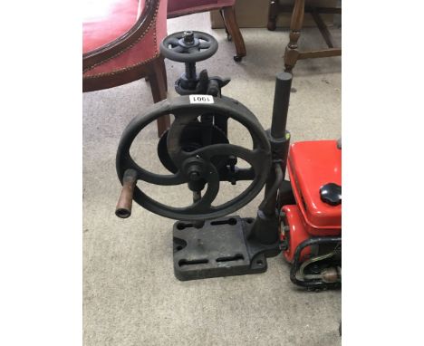 An old manual pillar drill fuel cans and vintage small portable TV (a lot) - NO RESERVE