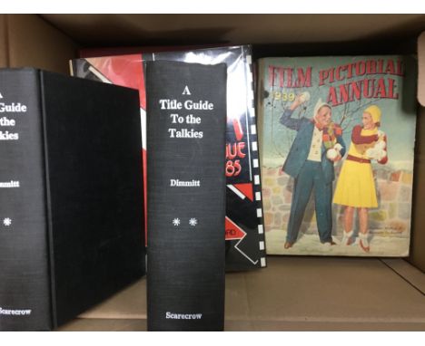 Two boxes of vintage film books and annuals plus a box of Shirley Temple scrapbooks (3).