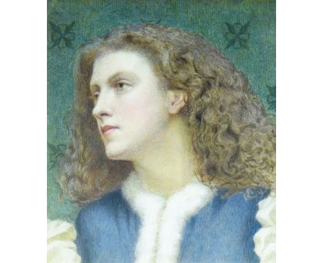 ATTRIBUTED TO GLYN WARREN PHILPOT (1884-1937) watercolour - head and shoulders portrait of an unknown lady wearing fur collar