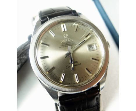 OMEGA AUTOMATIC CHRONOMETER SEAMASTER with retailers mark 'Meister' with strap and with associated box. Circa 1960's. Conditi