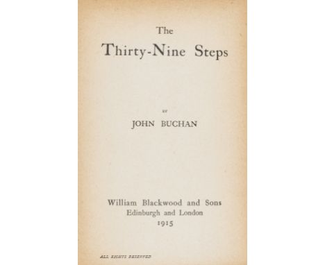 Buchan (John) The Thirty-Nine Steps, first edition upper joint weak, contents a little shaken, light marginal browning, light