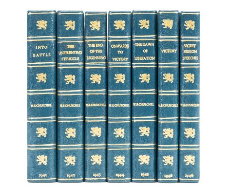 Churchill (Sir Winston Spencer) The War Speeches, 7 vol., first edition, compiled by Charles Eade, illustrations, uniform hal