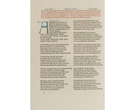 Ashendene Press.- Spenser (Edmund) Spenser's Minor Poems, one of 200 copies on paper, printed in Subiaco type in red, blue an