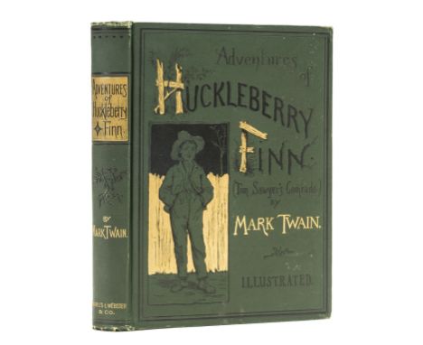 [Clemens (Samuel Langhorne)] "Mark Twain". Adventures of Huckleberry Finn, first edition, first state, half-title with illust