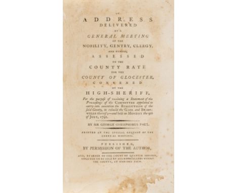 Prison and lunatic asylum reform in Gloucester.- Paul (Sir George Onesiphorus) An Address delivered at a general meeting...fo