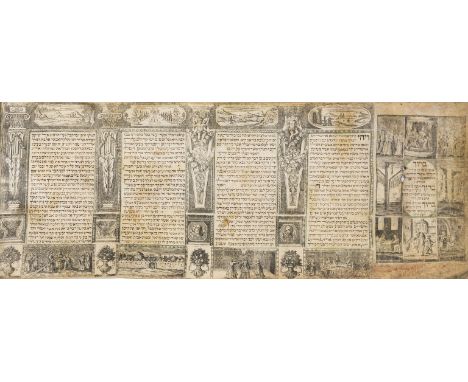 Judaica.- Esther Scroll, written on 4 vellum membranes sewn together, in 18th century Sephardic square script in brown ink in