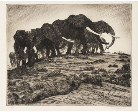 Africa.- Dugmore (A. Radclyffe) Etchings of East African Animals, 32 proof and limited edition etchings, some in duplicate, m