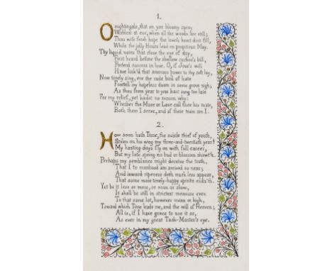 Calligraphic Manuscript.- Mercer (F.W., calligrapher).- Milton (John) The Sonnets, calligraphic manuscript on vellum, on 10 t
