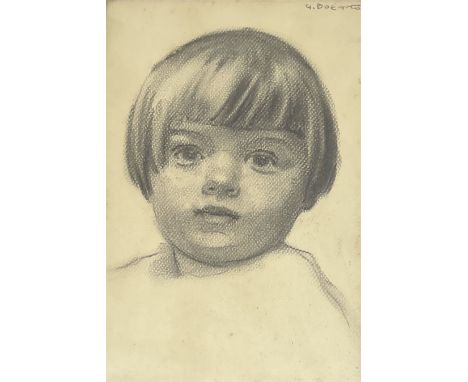 Giulio Boetto (Italian 1894-1967): Portrait of a Child, pencil signed 30cm x 19cm