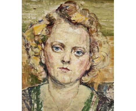 English School (mid 20th century): Portrait of a Woman, oil on board unsigned 30cm x 26cm