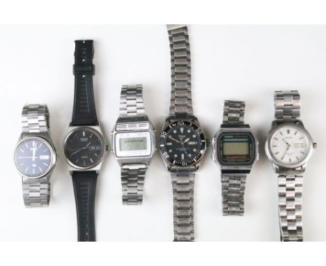 Collection of gents watches to include: Seiko Dive, Pulsar and Casio