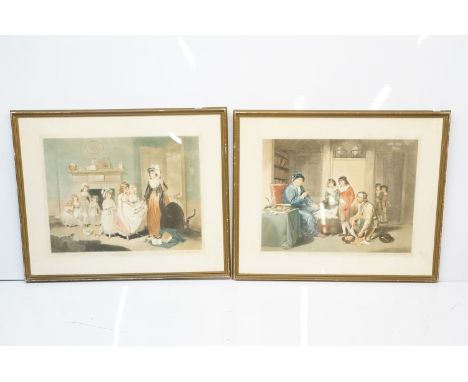Sydney E Wilson (British, 1869 - 1940), a pair: Classical scenes 'The Romp' and 'The Truants', each coloured mezzotint, signe