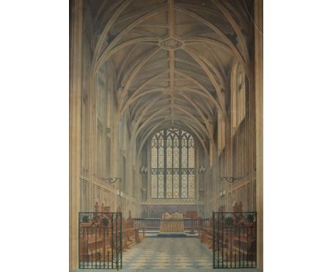 Attributed to Arthur CroftsAn architectural interior scene Watercolour84 x 61.5cm