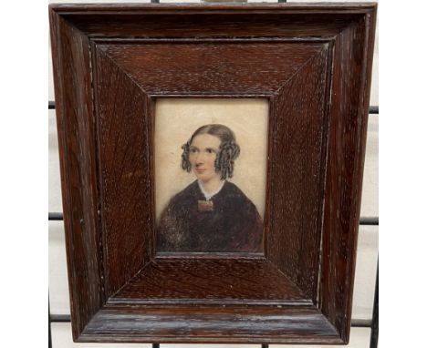 19th century British SchoolHead and Shoulders portrait of a ladyWatercolour on paperA miniature10 x 7cm