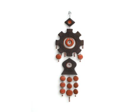 Vasenius, Maija Liisa A sculptural ceramic hanging object, produced by Kavala Koru, Finland, 1970s, marked to the reverse. 48
