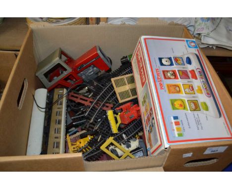 Quantity of children's toys to include train track, Massey Ferguson tractor, pop-up pets etc