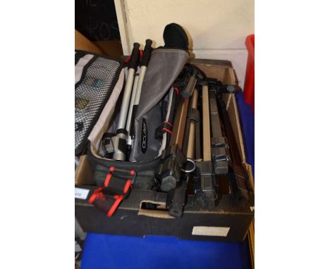 Quantity of camera tripods, binoculars, carry bags etc