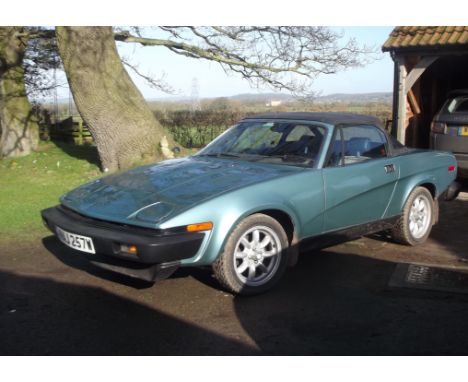 A 1981 Triumph TR7 Convertible, registration NAJ 257W, blue. Introduced in 1974, the distinctive wedge-shape of Triumph`s new