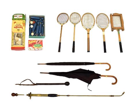~ A Matched Pair of Umbrellas by Brigg of London, with gilt metal collars inscribed PEH and  MRS WALLER CORNHILL BANFFSHIRE, 