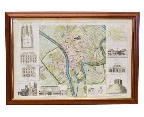 Chassereau (P.) A Plan of the City of York Survey`d by Peter Chassereau, J. Rocque, 1750 [but later reproduction], hand-colou