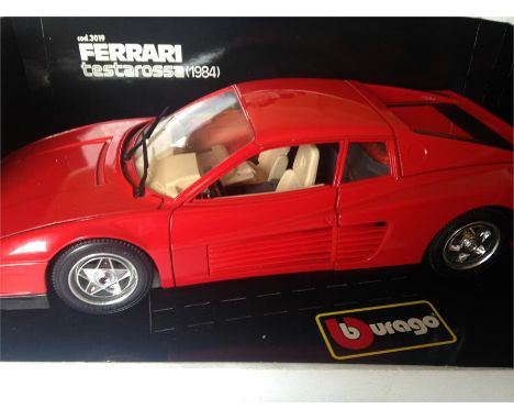 Burago die-cast metal model Ferrari Testarossa (1984) Scale 1:18 - Box damaged. Item in Excellent condition,