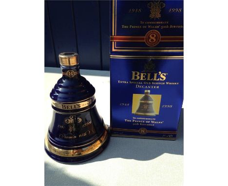 Bells Whisky Decanter - Prince of Wales 50th Birthday 1948-1998 - Sealed - 70cl