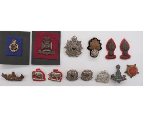 Officer Cap and Collar Badges cap include silvered and enamel, KC Border Reg by Gaunt ... Bronzed Wiltshire Regiment ... Bull